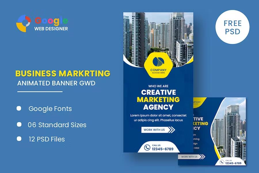MARKETING AGENCY ANIMATED BANNER GOOGLE WEB DESIGN
